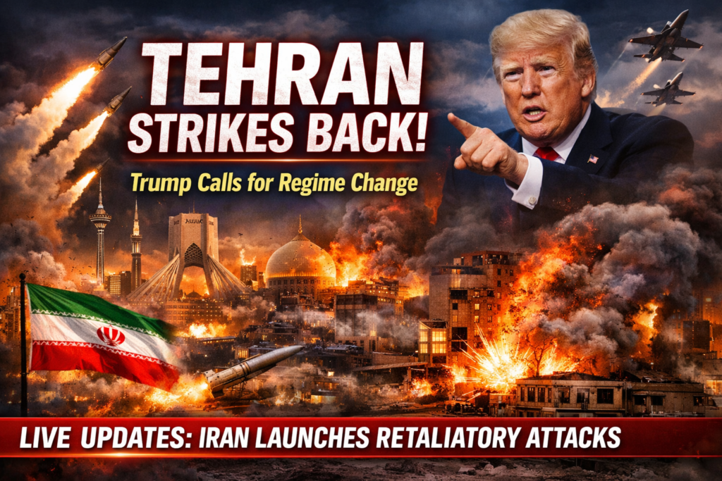 Live: Tehran Launches Retaliatory Strikes as Trump Calls for change